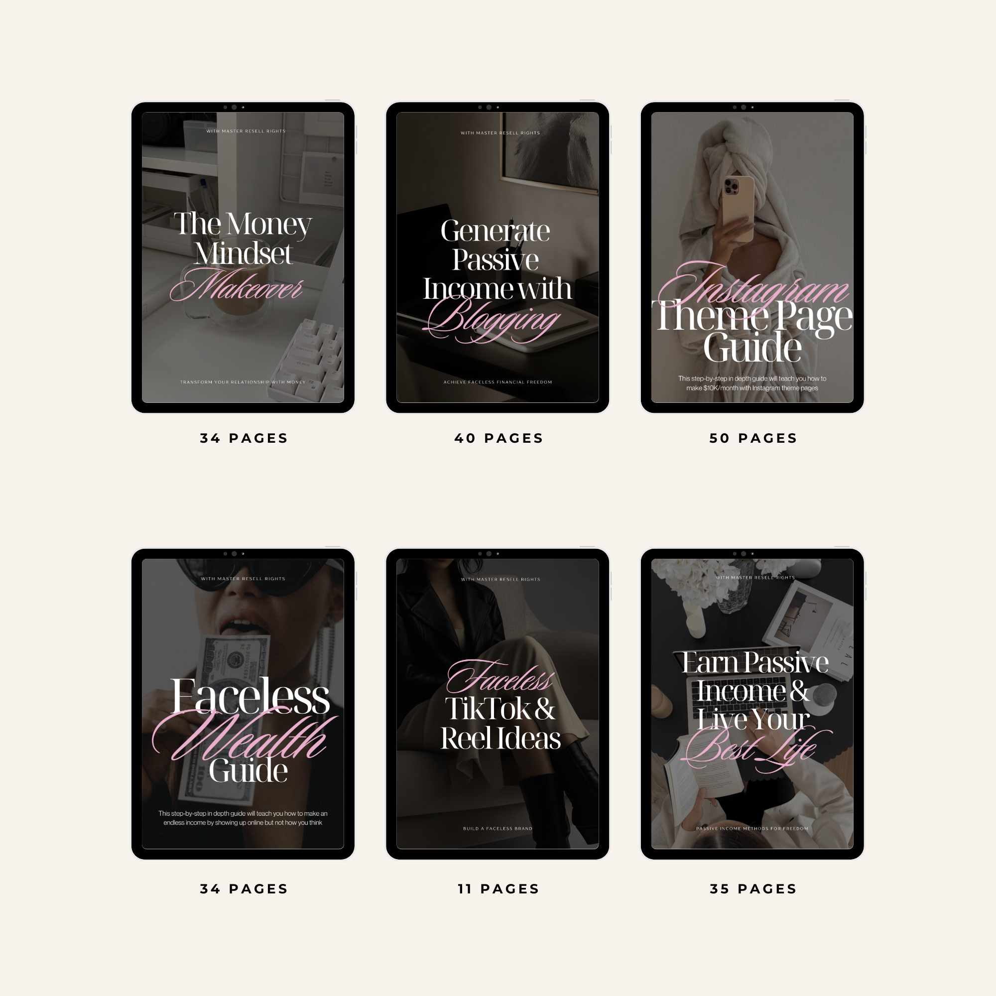 Passive income guide bundle with 17 ebooks and Master Resell Rights for resale and business growth.