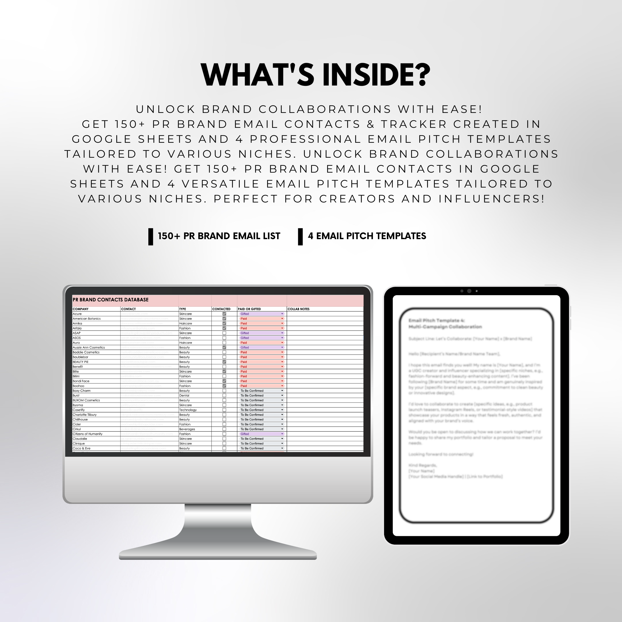 150+ verified email list for fashion, beauty, and lifestyle brand outreach and collaborations.