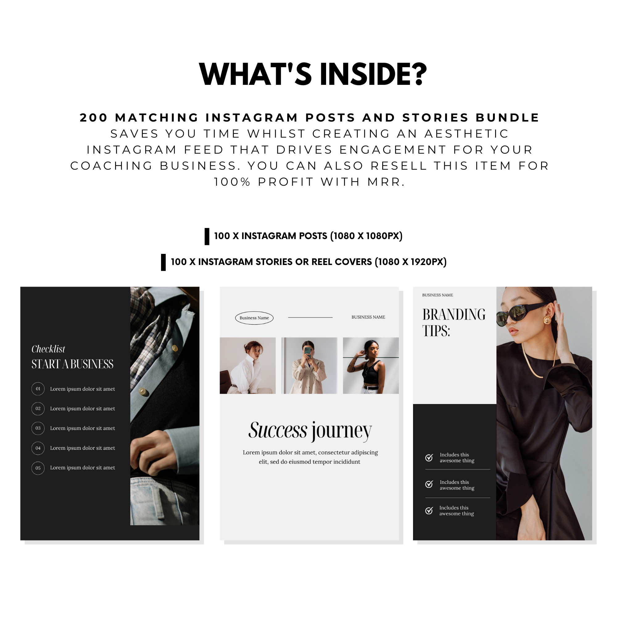 200 Coaching Instagram Templates - Elevate Her Agency