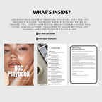 UGC Playbook for Beginners e-book cover and contents preview, featuring a 30-day guide, email templates, and expert strategies.