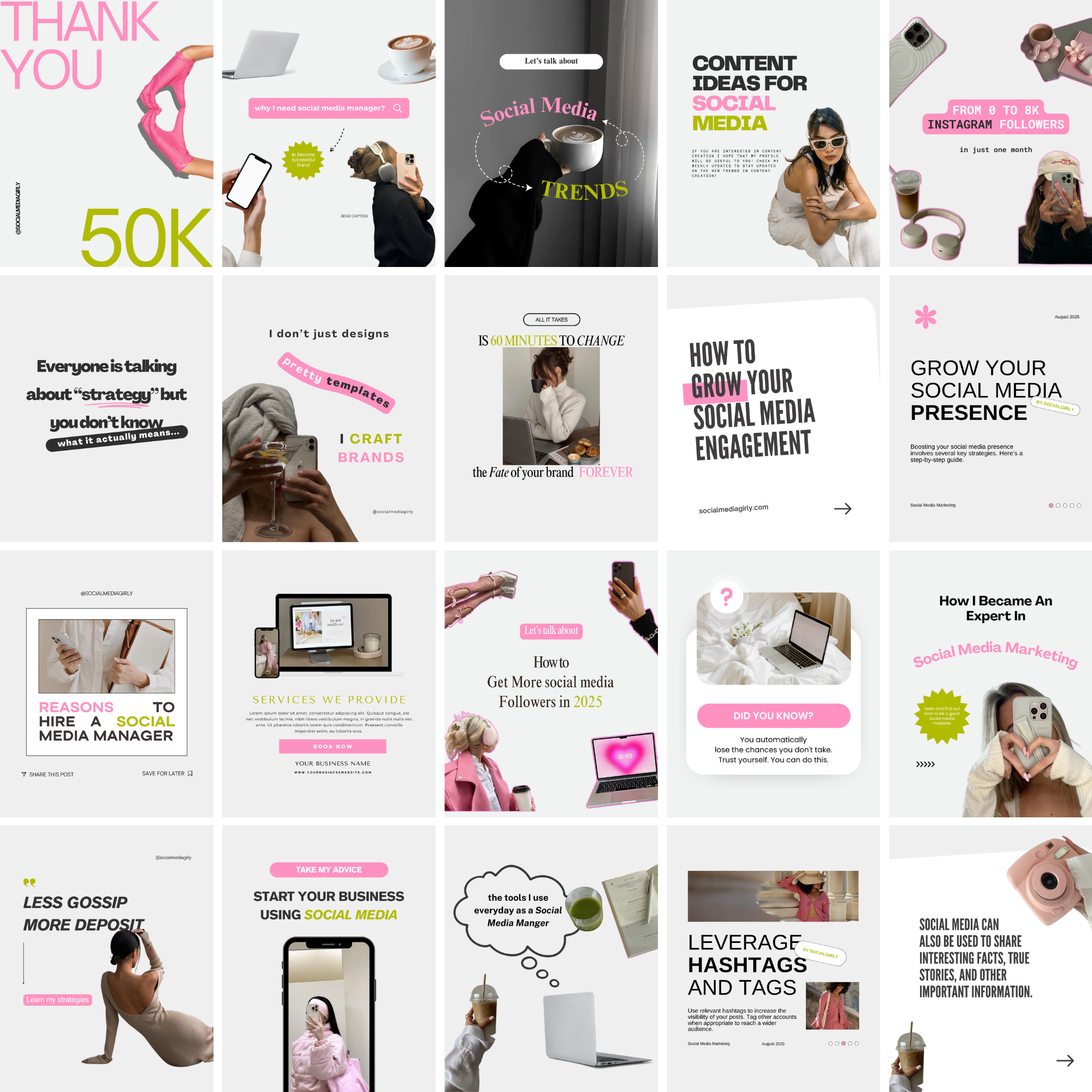 65 Girl Boss Instagram Template Bundle