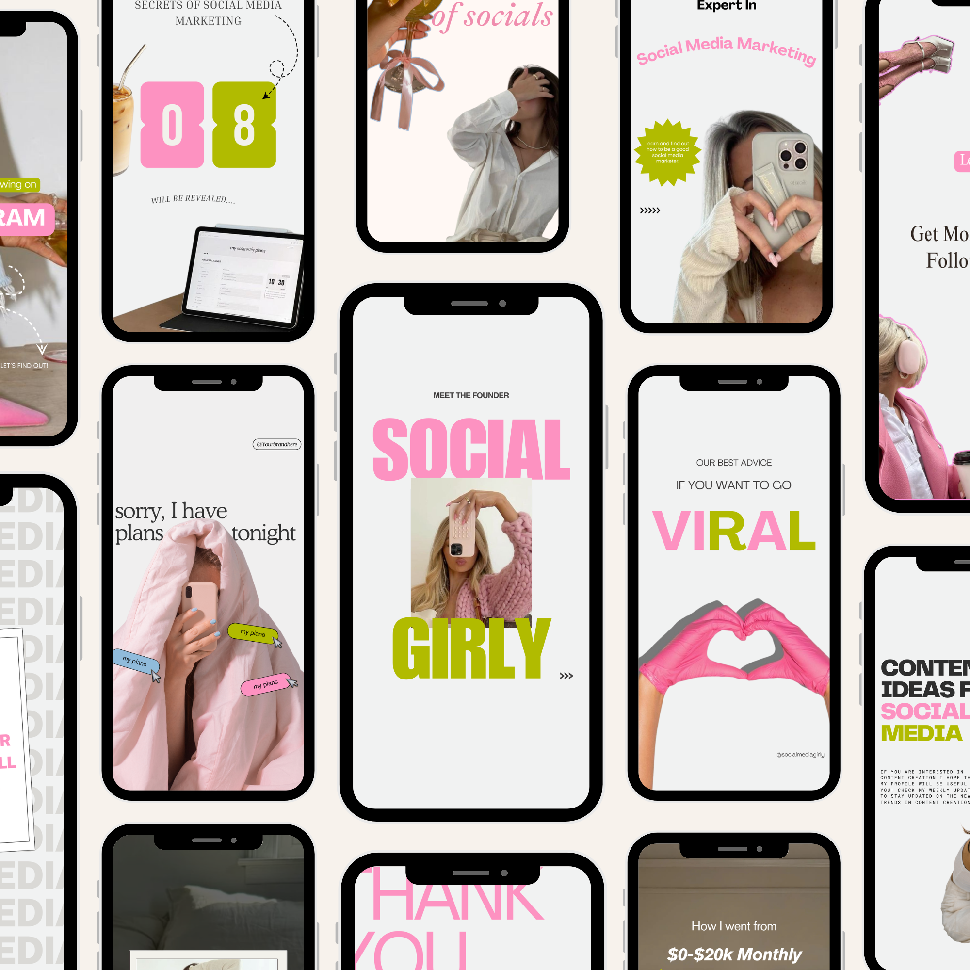 65 Girl Boss Instagram Template Bundle