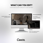 Editable UGC Portfolio Template - Customized Digital Product | Canva Edit showing customization options for text, photos, and design elements.
