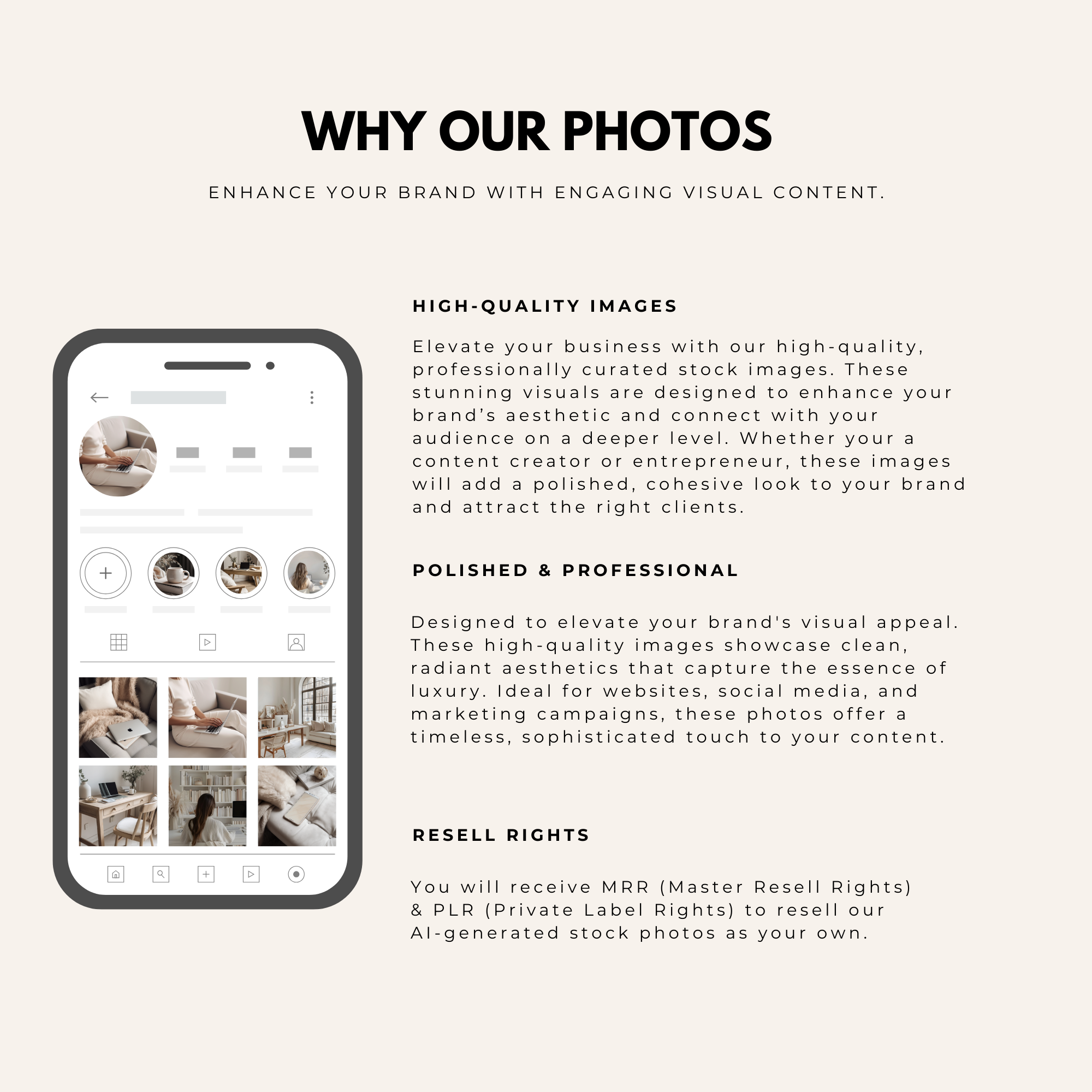 Why choose our premium neutral home office stock photos? High-quality, polished, and professional images to enhance your brand’s visual appeal.