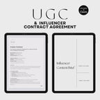 Influencer and UGC Agreement Template: Customisable in Canva, with vital terms and conditions for professional brand collaborations.
